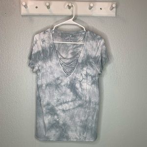 American Eagle Soft & Sexy Criss Cross V Neck Top